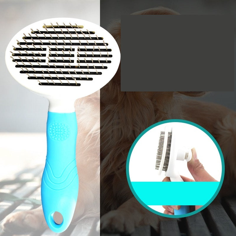 Pet comb automatic hair removal comb dog comb pet self-cleaning comb small dog cat  knot needle comb self-cleaning comb