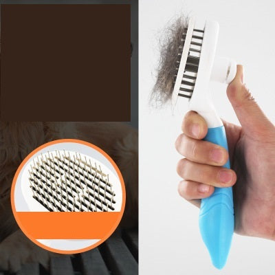 Pet comb automatic hair removal comb dog comb pet self-cleaning comb small dog cat  knot needle comb self-cleaning comb